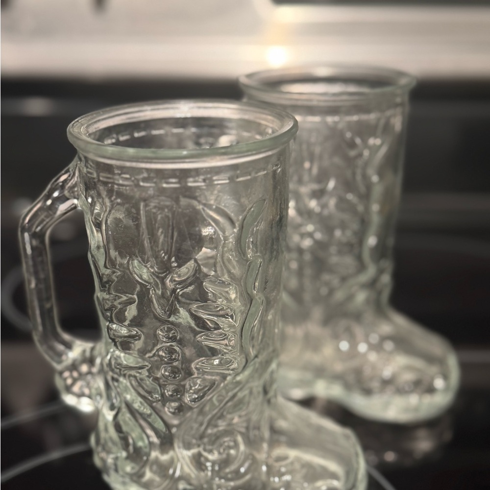 Glass Boot Mug Set